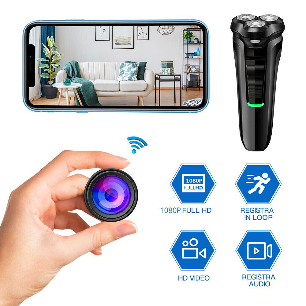 Compact Hidden Camera Disguised as Electric Shaver with 1080P Recording, WiFi Streaming & Motion Alerts for Home Security Monitoring | Thomler