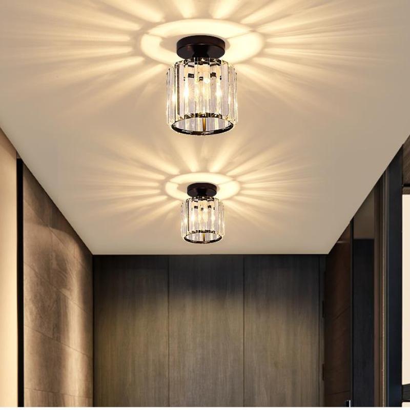 LED Flush Mount Fixture with Adjustable Temperature Settings – Crystal Shade – Square, Round & Hexagon Options | Thomler