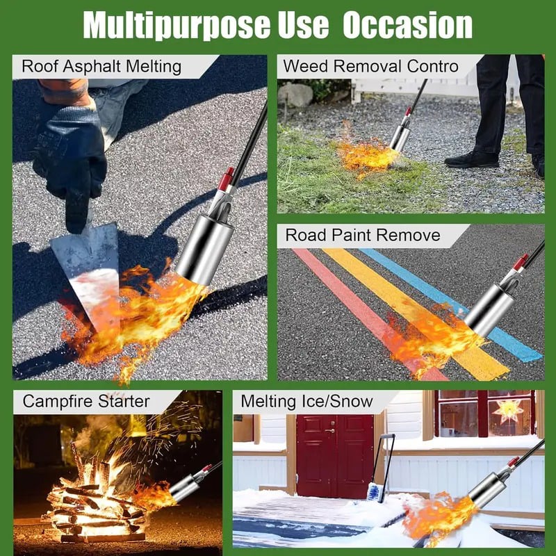 Weed Burner Propane 30.0 mm Nozzle Garden Driveway Patio Weed Removal Torch Self Ignition Heat Tool | Thomler