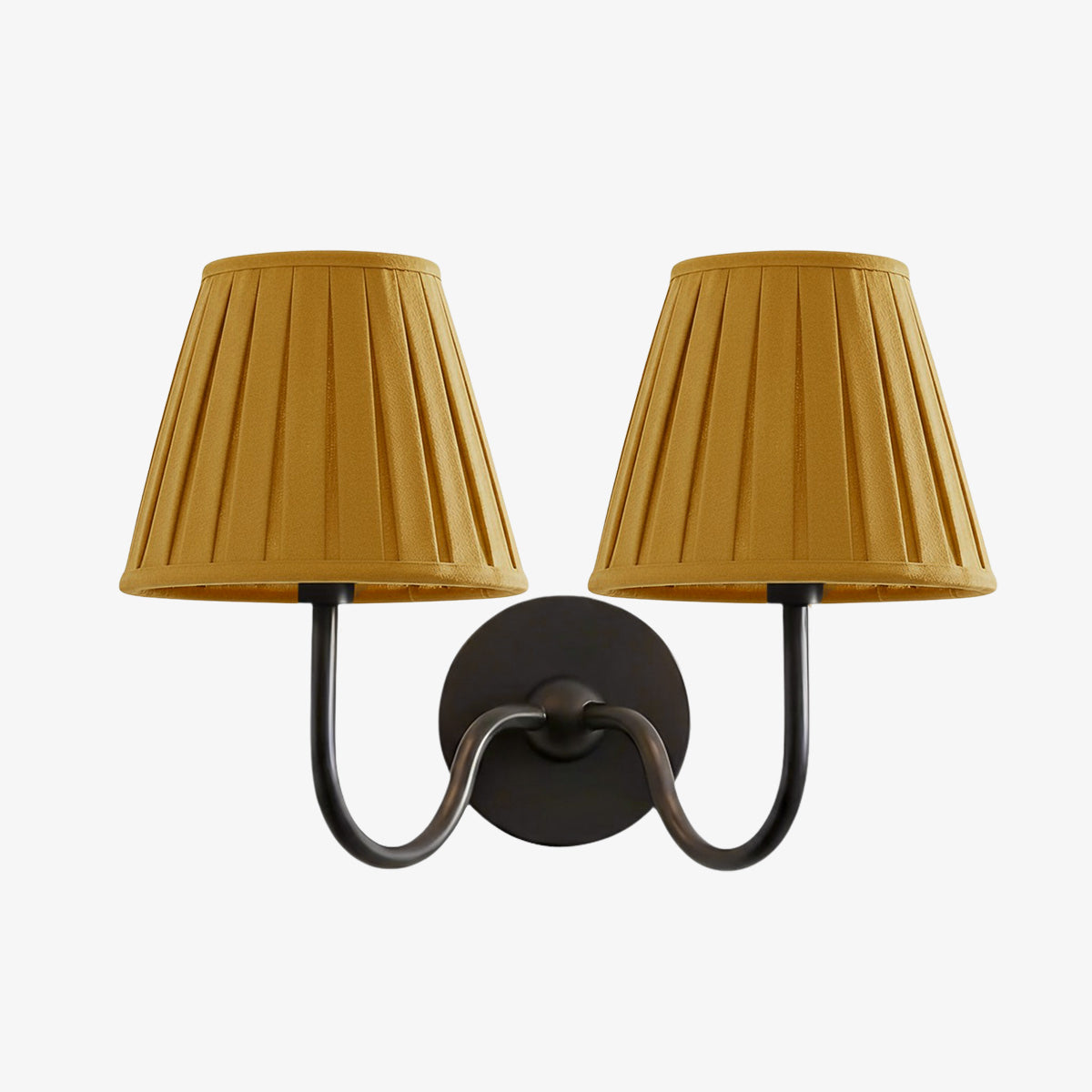 Brass Sconce with Fabric Drum Shade – 1 or 2 Light Hardwired Fixture for Bedroom, Hallway & Living Room | Thomler