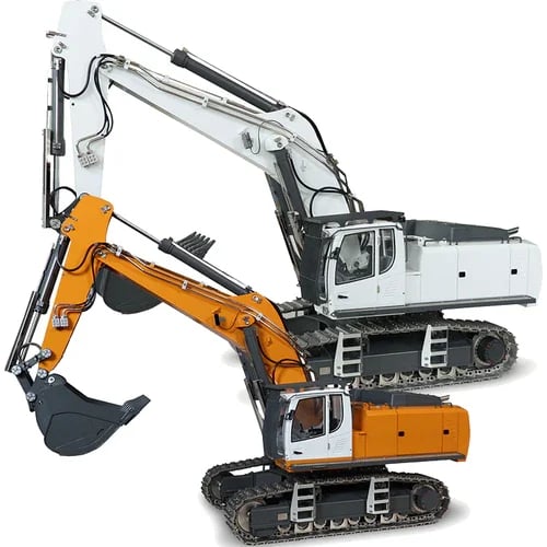 Remote Control Excavator Toy 1:20 Scale with Hydraulic System | 18-Channel Radio Control | Metal Construction Parts | Rechargeable Battery | Thomler
