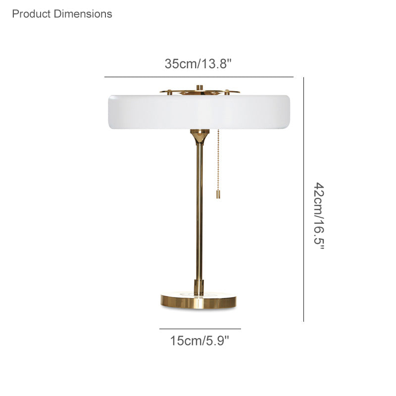 Table Lamp Brass 10W 13.8 in x 16.5 in Bedroom Living Room Study Vintage Midcentury Style Lighting | Thomler
