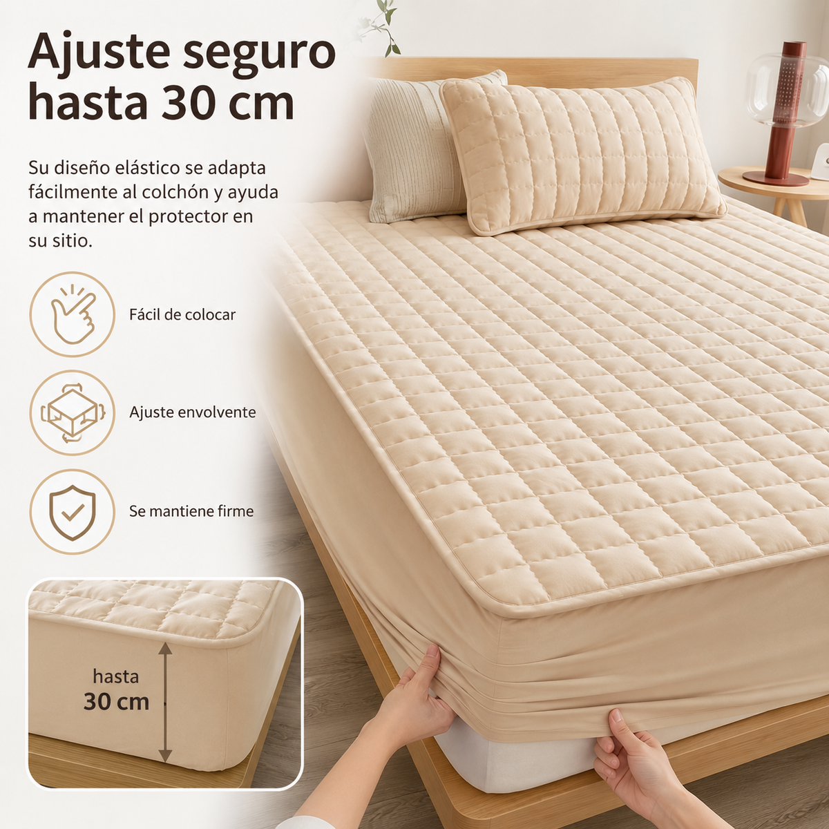 Quilted Waterproof Mattress Protector with Breathable Cooling Layer for Deep-Pocket Beds | Thomler