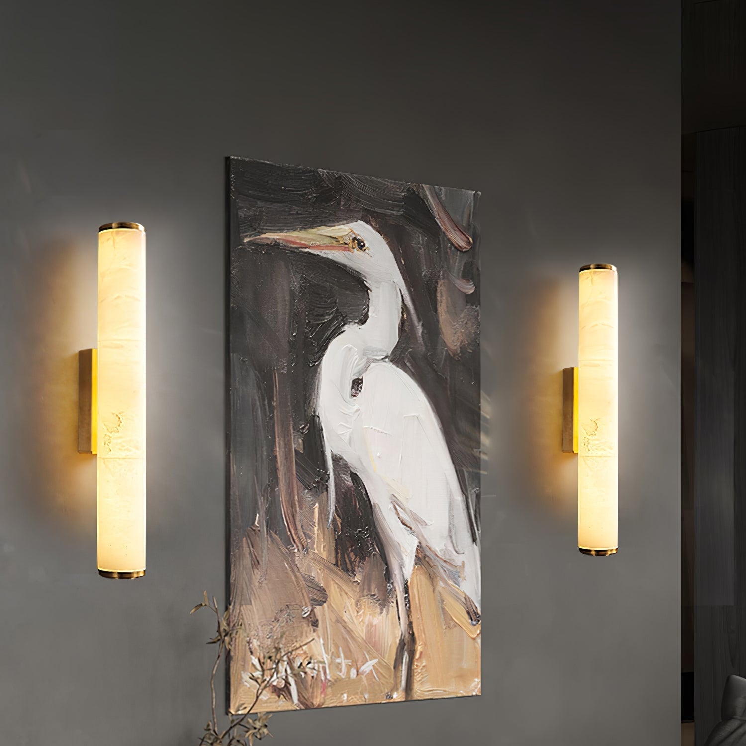 Wall Lamp Marble Copper Up To 31.5 in Warm LED Bedroom Hallway Modern Minimalist Sconce Lighting Fixture | Thomler
