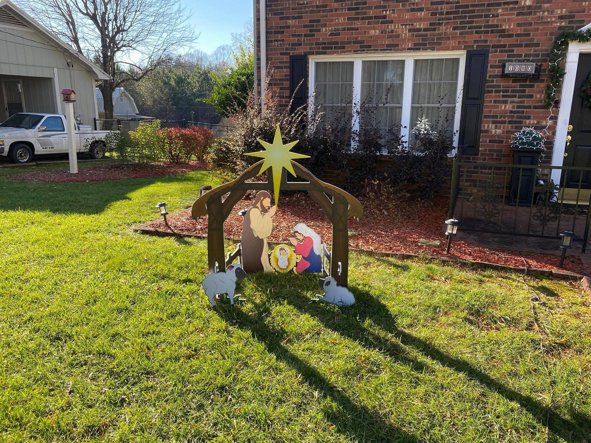 Outdoor Nativity Scene Set – Weather-Resistant Christmas Yard Display with Holy Family Figurines | Thomler