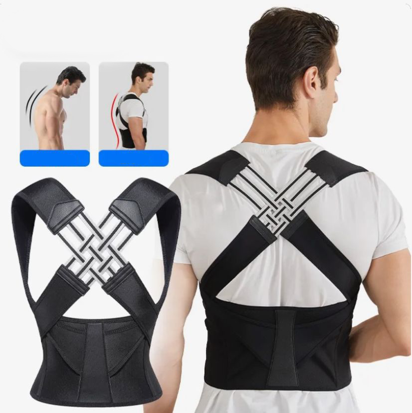 Posture Corrector Brace for Back and Shoulder Support – Dual Cross-Strap Alignment System for Men and Women – Adjustable Upper Body | Thomler