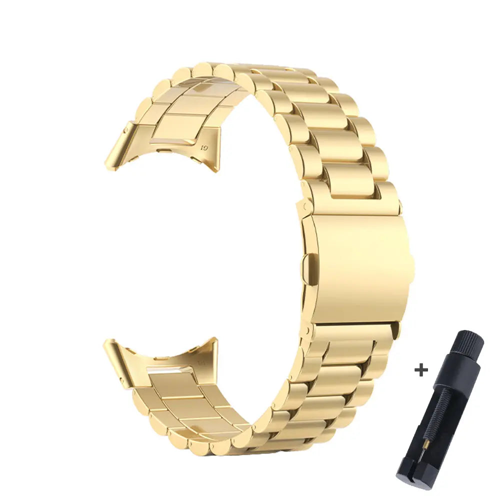 Steel Bracelet-Style Band for Google Pixel Watch & Pixel Watch 2 – Secure Link Design – Compatible with 41mm Case – 8 Finishes – Clasp | Thomler