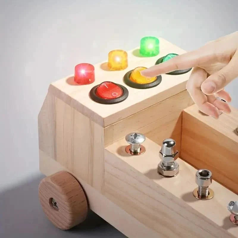 Busy Board Wooden LED Activity Toy Fine Motor Skills Independent Learning Montessori Sensory Play For Children | Thomler