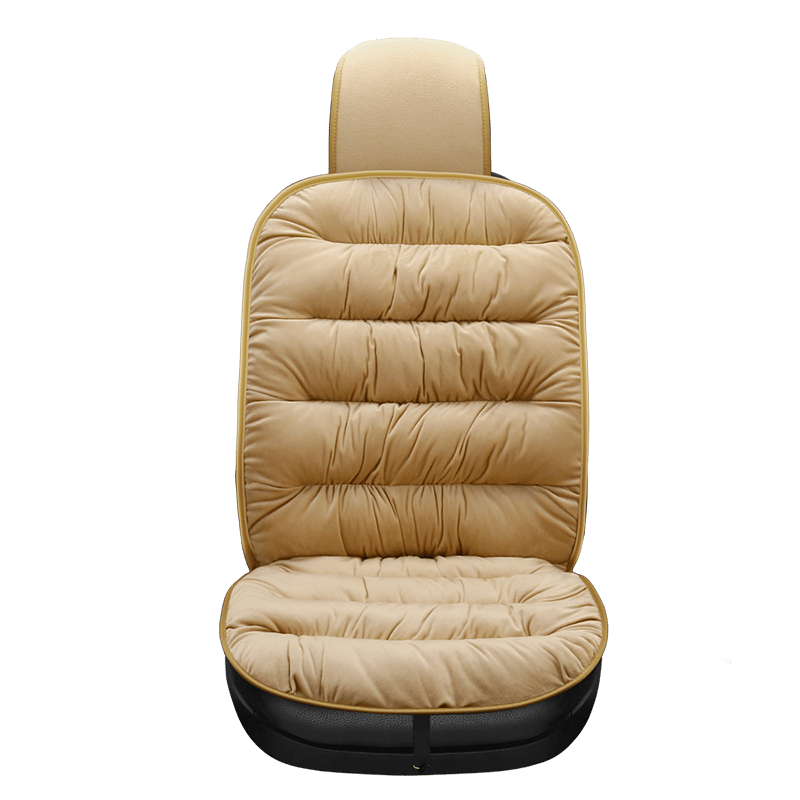 Plush Quilted Auto Seat Protector Pad with Headrest Cover Gray Beige Coffee Black for Front Bucket Seats SUV Truck | Thomler