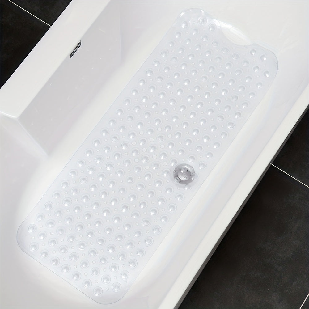 Bath Mat PVC 101.0 cm Grey Non Slip Bathtub Walk In Shower Safety Mat With Suction Cups | Thomler
