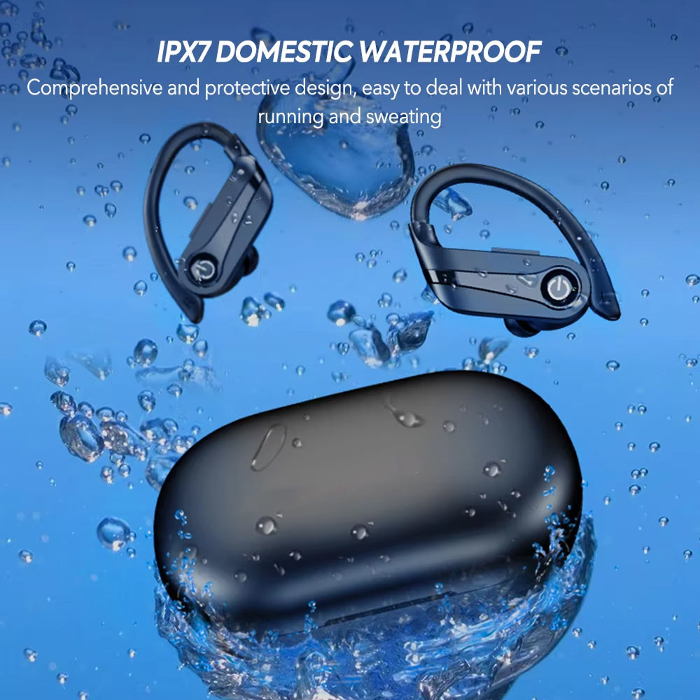 Wireless Sports Earbuds with Ear Hooks IPX7 Waterproof Bluetooth 5.3 Headphones 200-Hour Battery Life Running Gym Workout Fitness Earphones | Thomler