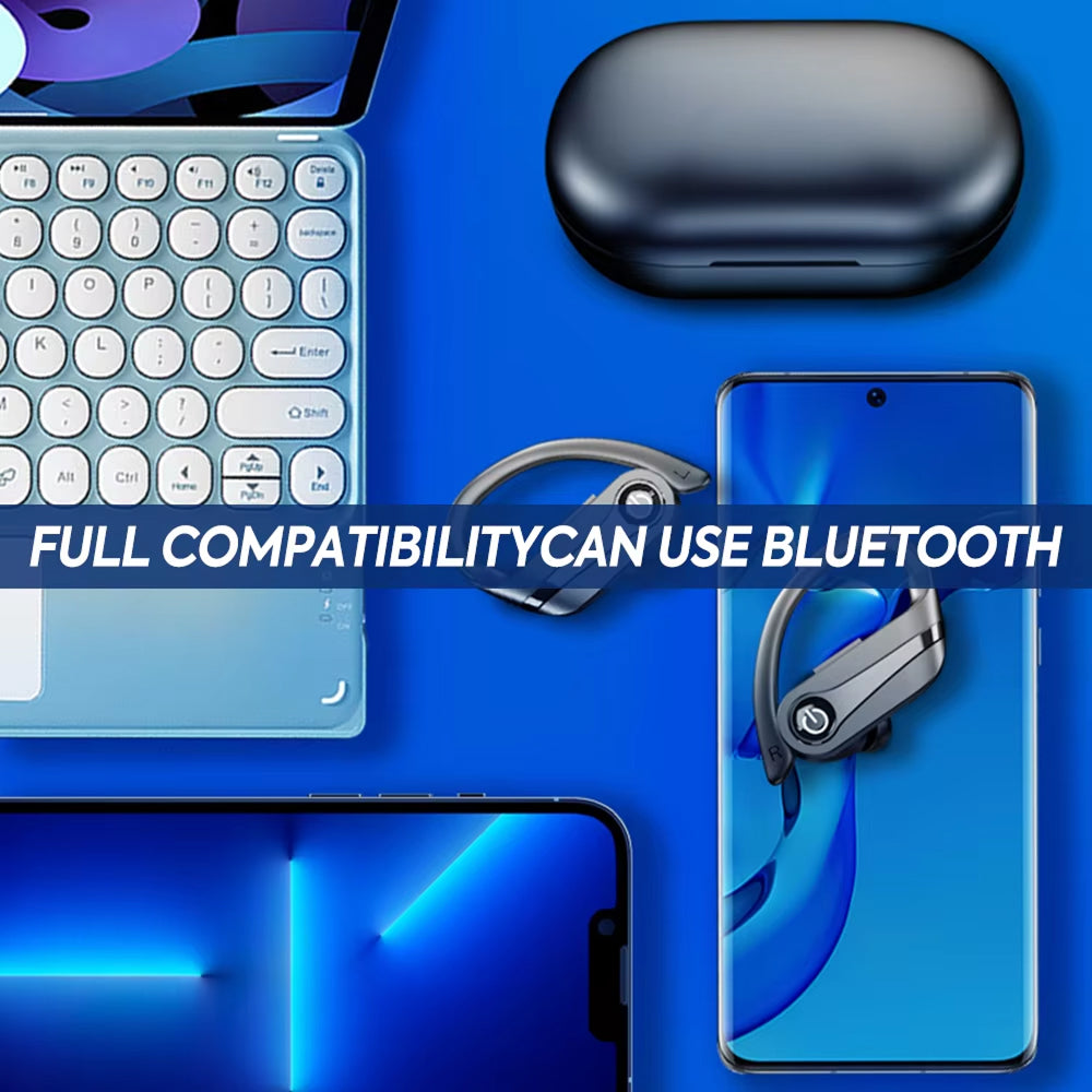 Wireless Sports Earbuds with Ear Hooks IPX7 Waterproof Bluetooth 5.3 Headphones 200-Hour Battery Life Running Gym Workout Fitness Earphones | Thomler