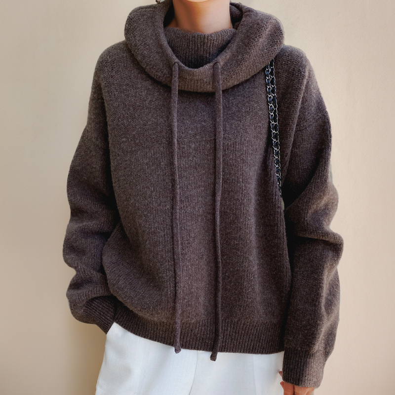 Women's Relaxed Turtleneck Sweater in Chunky Merino Knit – Oversized Fit, Ultra-Soft Wool | Thomler