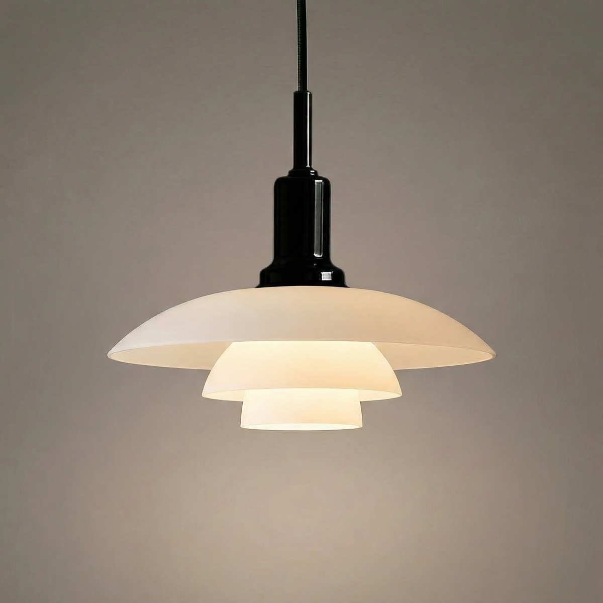 Scandinavian Glass Pendant Light, Adjustable Height Ceiling Fixture, E27 Socket, Minimalist Hanging Lamp for Kitchen Island, Dining Room | Thomler