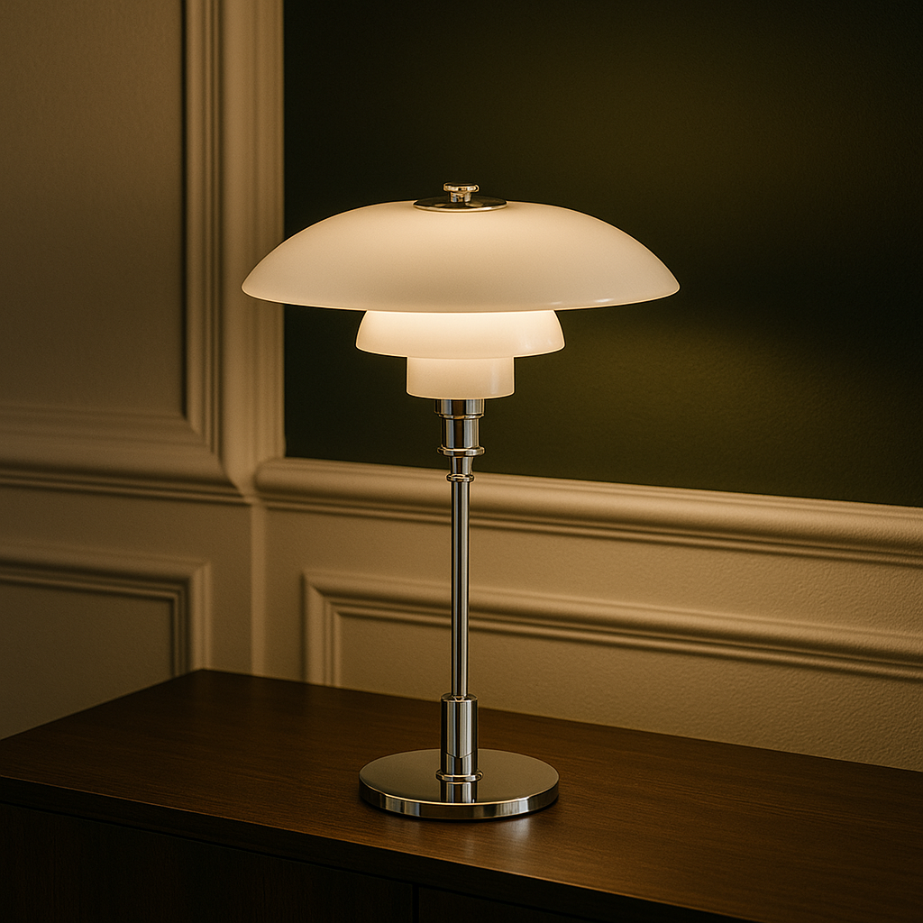 Modern Glass Globe Table Lamp with Dimmer Switch for Bedroom & Living Room – LED Accent Light with Gold or Silver Metal Base | Thomler