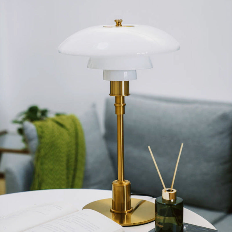 Modern Glass Globe Table Lamp with Dimmer Switch for Bedroom & Living Room – LED Accent Light with Gold or Silver Metal Base | Thomler