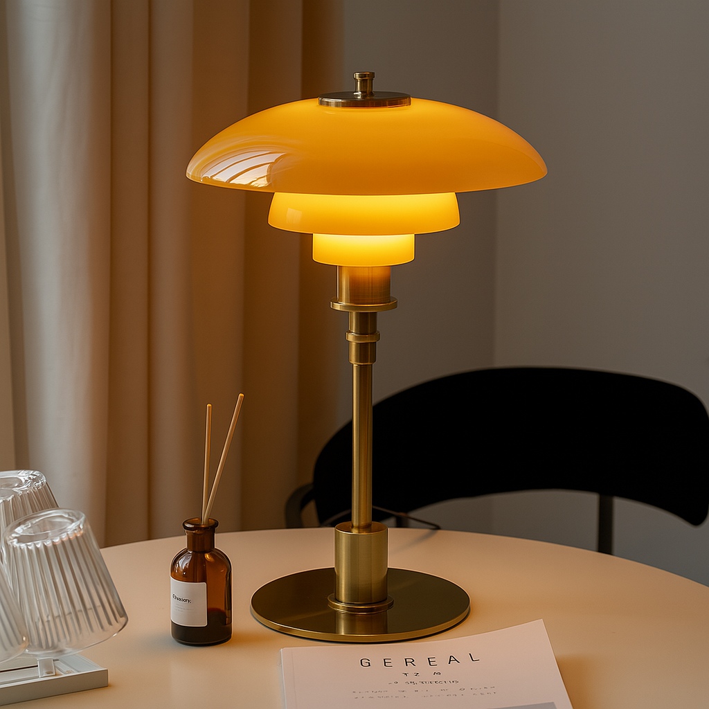 Modern Glass Globe Table Lamp with Dimmer Switch for Bedroom & Living Room – LED Accent Light with Gold or Silver Metal Base | Thomler