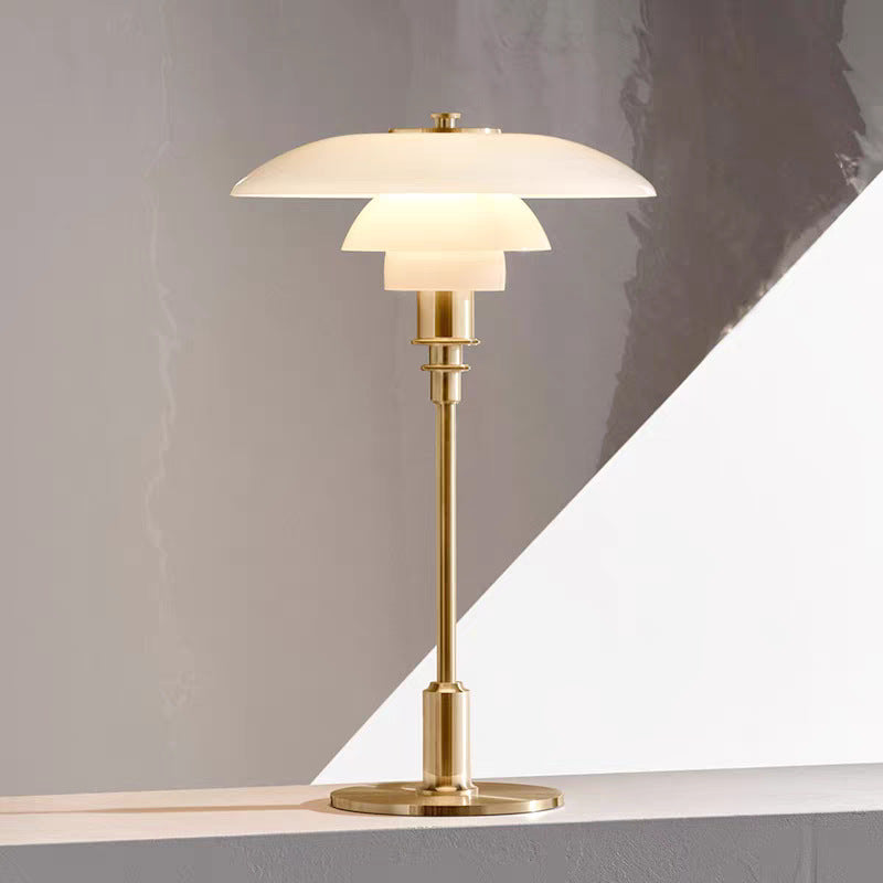Modern Glass Globe Table Lamp with Dimmer Switch for Bedroom & Living Room – LED Accent Light with Gold or Silver Metal Base | Thomler