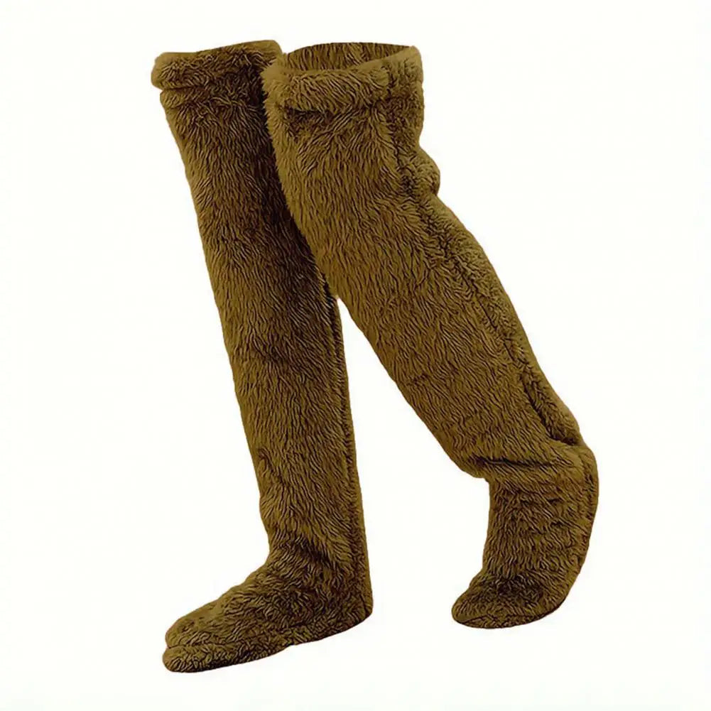 Plush Over-the-Knee Sleep Socks with Toe Opening for Winter Warmth | Thomler