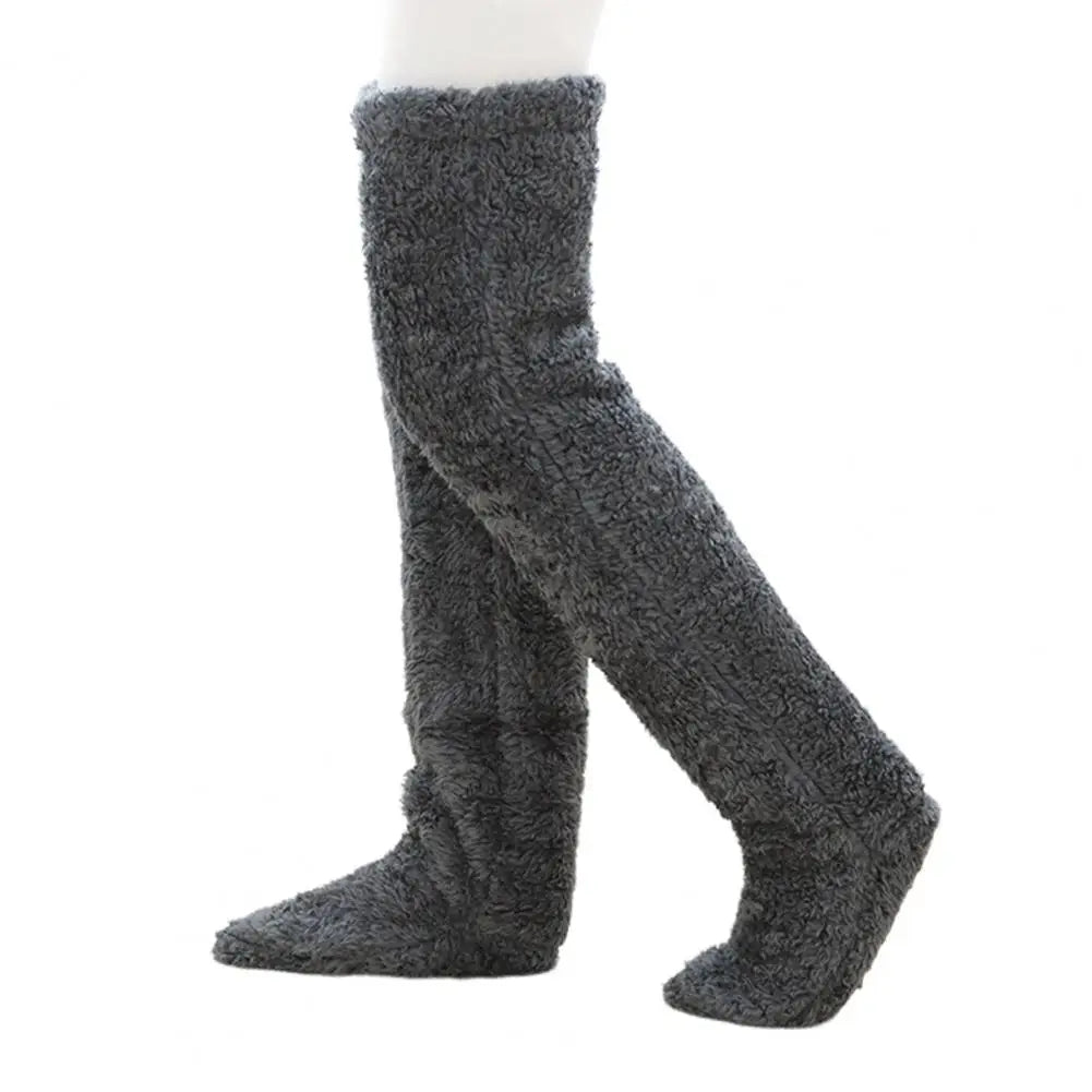 Plush Over-the-Knee Sleep Socks with Toe Opening for Winter Warmth | Thomler