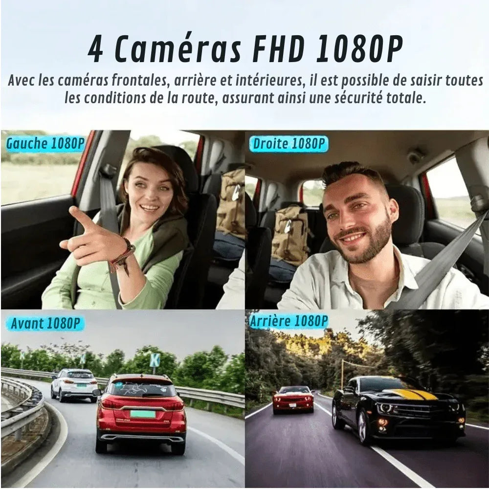 360-Degree Car Dash Cam with Rear Camera & Night Vision – 1080p Full HD Front, Back & Interior Recording System | Thomler