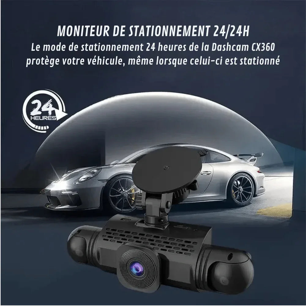 360-Degree Car Dash Cam with Rear Camera & Night Vision – 1080p Full HD Front, Back & Interior Recording System | Thomler