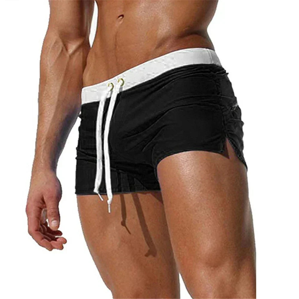 Men's Swim Trunks Quick-Dry Board Shorts with Drawstring Navy Gray Black Pool Beach Swim | Thomler