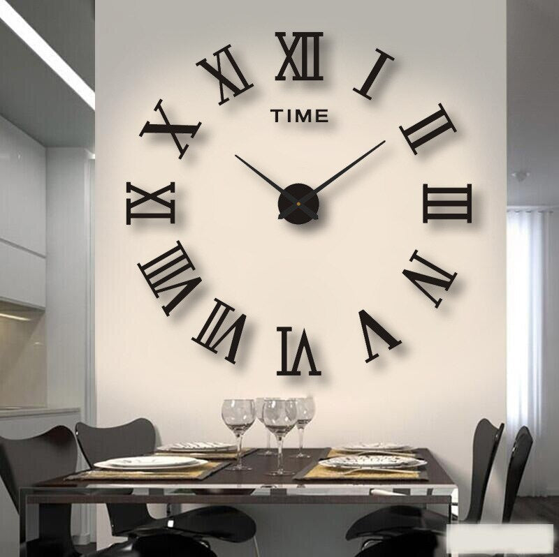 Large Decorative Wall Clock Oversized Metal Acrylic Silent Quartz Living Room Bedroom Office Modern Minimalist Statement Piece | Thomler