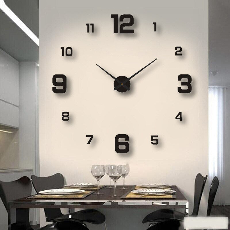 Large Decorative Wall Clock Oversized Metal Acrylic Silent Quartz Living Room Bedroom Office Modern Minimalist Statement Piece | Thomler