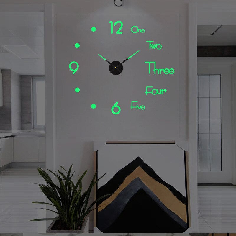 Large Decorative Wall Clock Oversized Metal Acrylic Silent Quartz Living Room Bedroom Office Modern Minimalist Statement Piece | Thomler