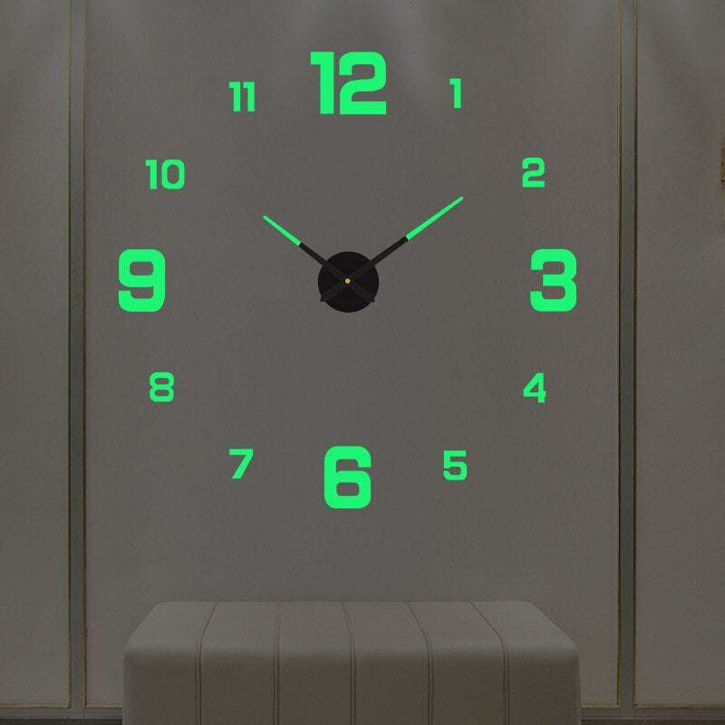 Large Decorative Wall Clock Oversized Metal Acrylic Silent Quartz Living Room Bedroom Office Modern Minimalist Statement Piece | Thomler