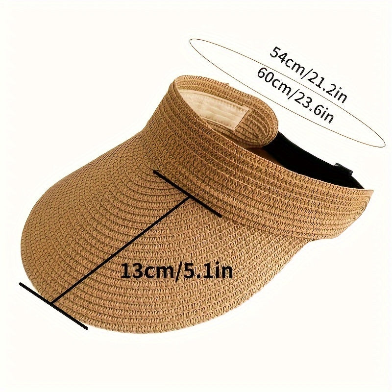 Women's Sun Visor Hat with Wide Brim – Foldable UV Protection Cap for Beach, Travel & Outdoors | Thomler