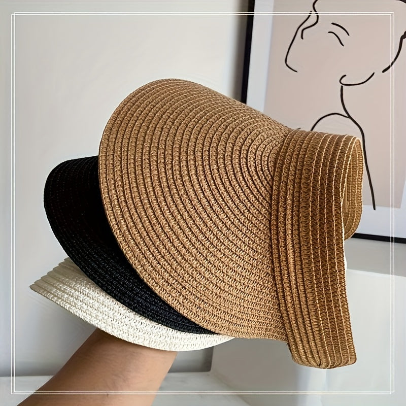Women's Sun Visor Hat with Wide Brim – Foldable UV Protection Cap for Beach, Travel & Outdoors | Thomler
