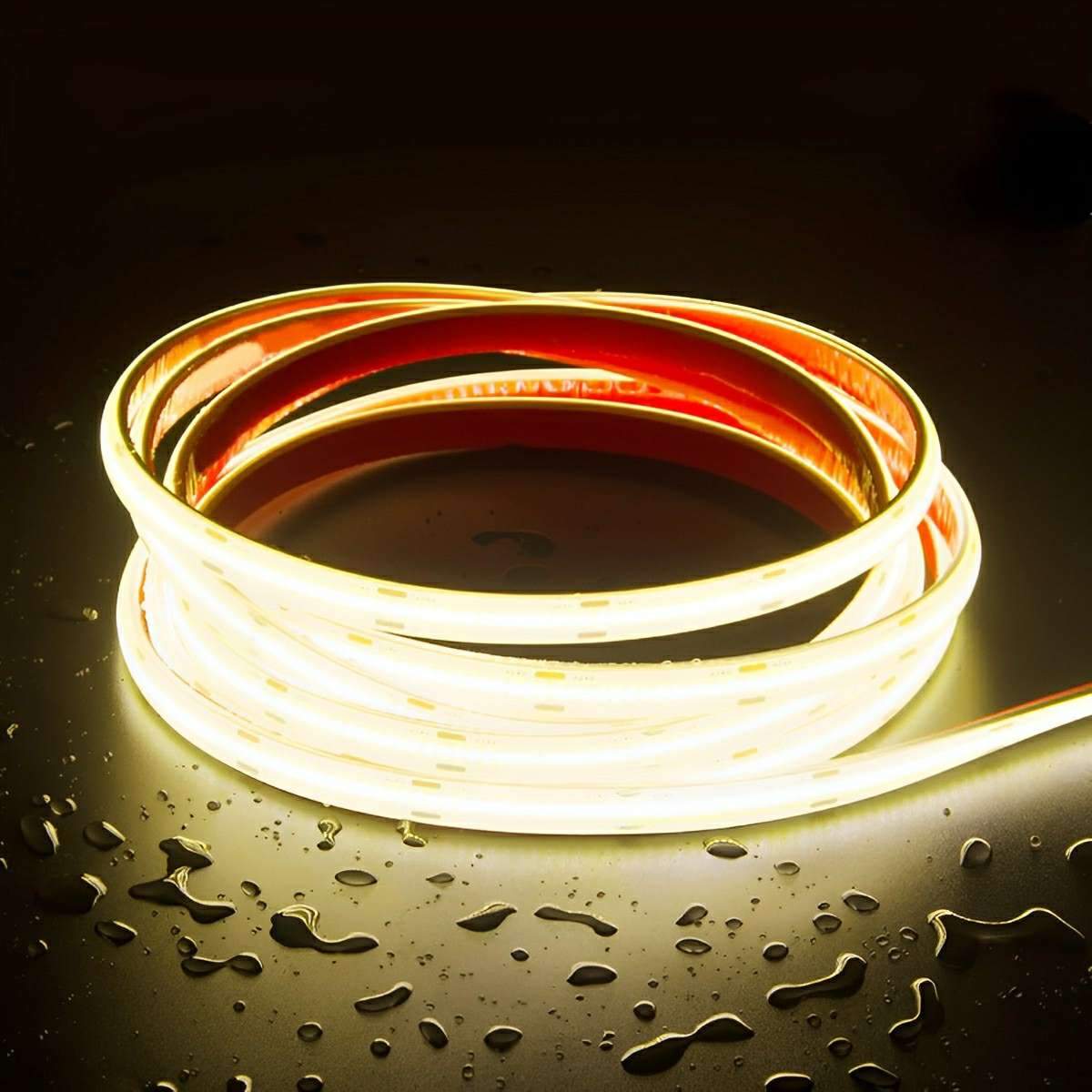 LED Strip COB 1.0 cm IP68 24V Outdoor Stair Garden Path Underwater Recessed Linear Lighting Flexible | Thomler