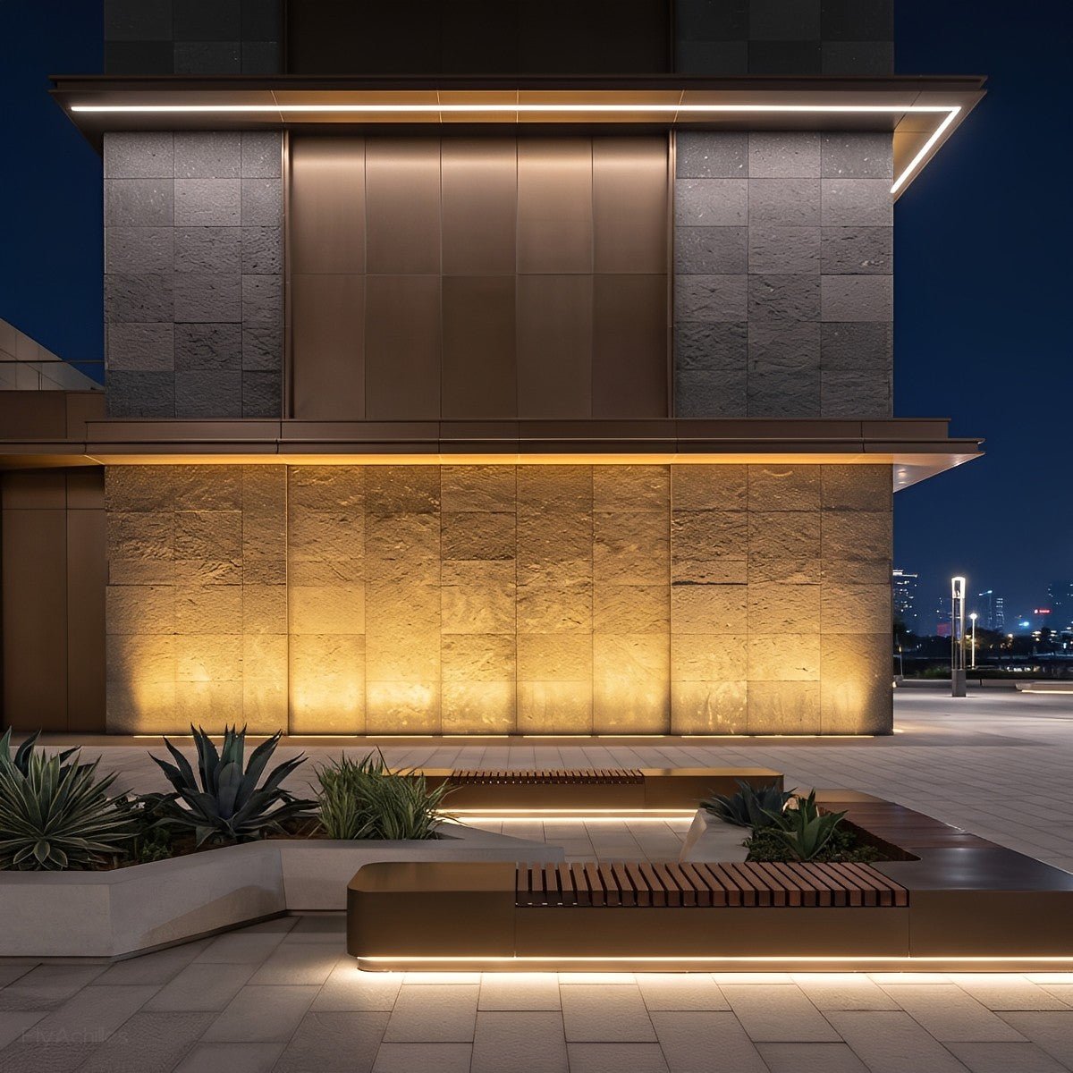 Recessed Linear LED Ground Uplight 39 in – Waterproof Garden Accent Fixture for Pathway Wall Outdoor Landscape Architecture | Thomler