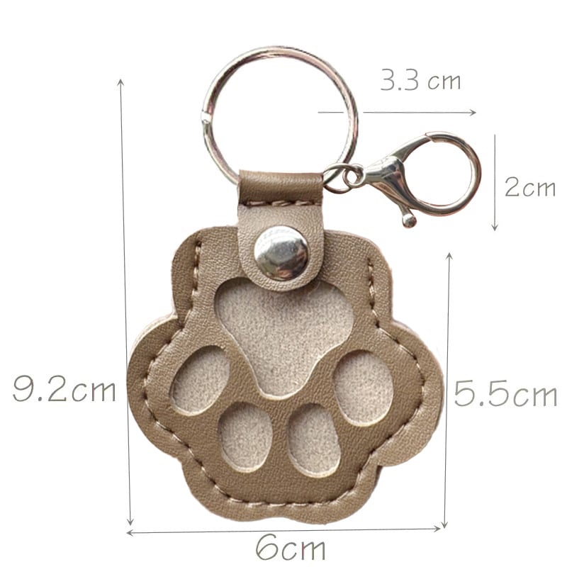 Pet Memorial Keychain with Hidden Keepsake Chamber – Leather Paw Print Charm for Dog & Cat Lovers | Thomler