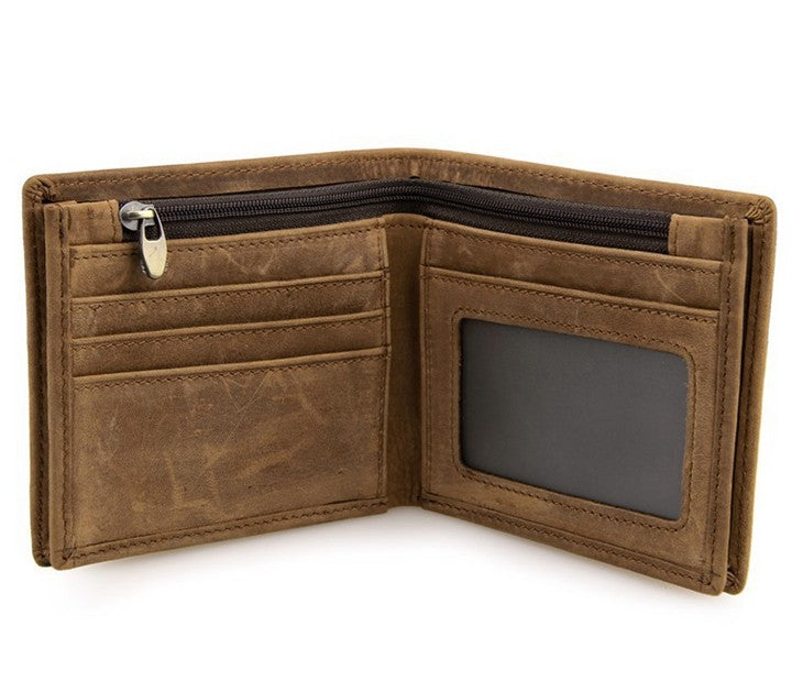 Genuine Cowhide Bifold Wallet for Men – Classic Style with RFID Protection & Card Slots | Thomler