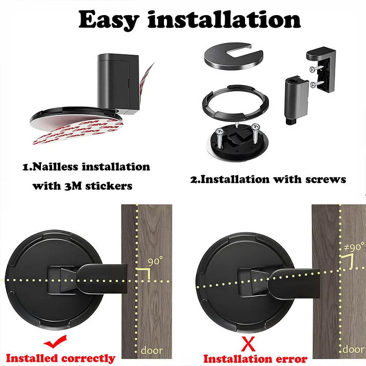 Door Stopper Zinc Alloy Push Lock Floor Mounted Stable Door Holder For Living Room Office Hallway Mechanical Door Stop | Thomler