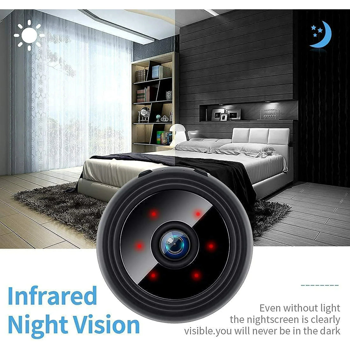 Compact WiFi Security Camera 1080P HD Night Vision Motion Detection Magnetic Mount Two-Way Audio Wireless Indoor Outdoor Home Monitor | Thomler