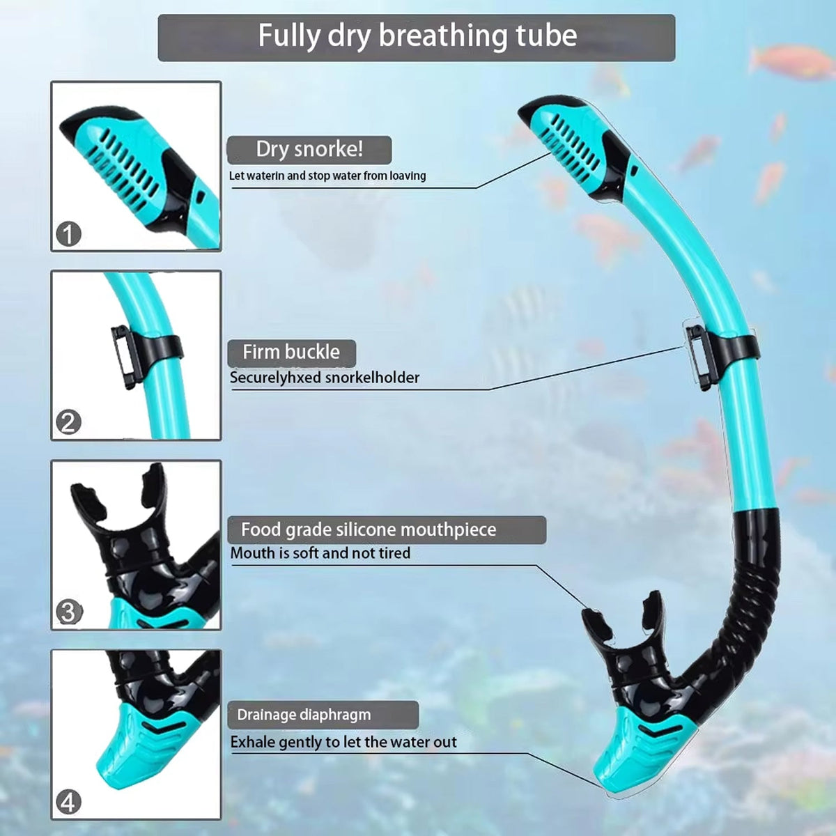 Full-Face Snorkel Mask with Fins & Dry-Top Tube – Wide-View Swim Gear for Ocean, Pool & Diving | Thomler