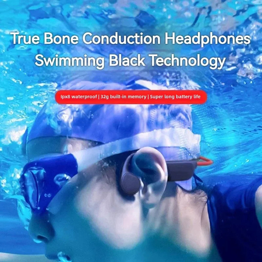 Bone Conduction Swim Headphones with 32GB Storage & IPX8 Waterproof Rating for Pool Training, Open Water Swimming, Running & Cycling | Thomler