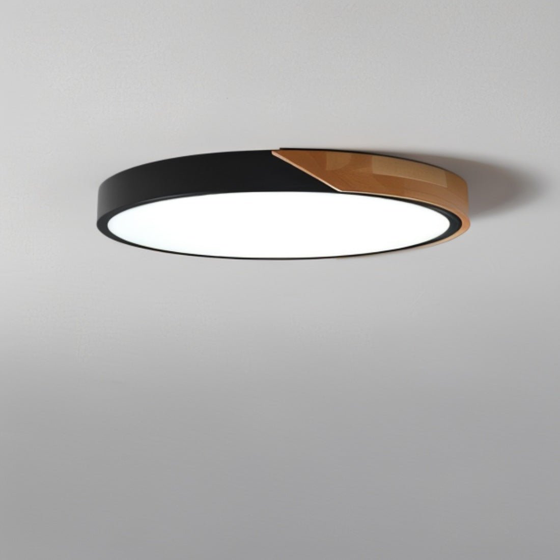 Ceiling Light Wood Metal LED 40.0 cm Round Modern Living Room Bedroom Office Lighting | Thomler