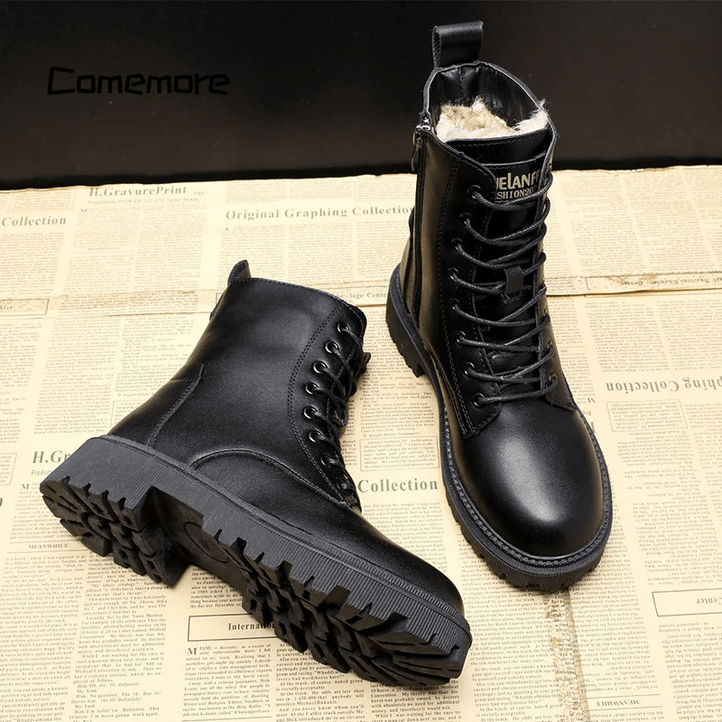 Insulated Waterproof Lace-Up Boots – Quilted Lining & Non-Slip Sole for Cold Weather | Thomler