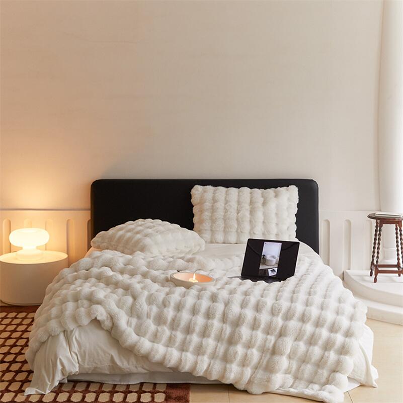 Plush Faux Fur Throw Blanket with Silky Soft Texture for Couch, Bed & Living Room Decor in Multiple Colors | Thomler