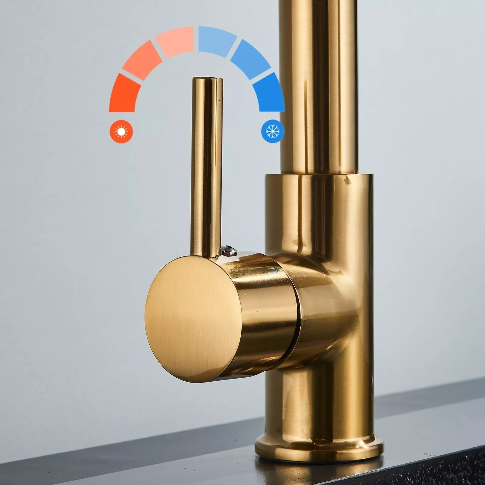 Kitchen Faucet Solid Brass 360° Swivel Pull Out Spray Head Modern Sink Mixer Tap For Double Sink Industrial Kitchen | Thomler
