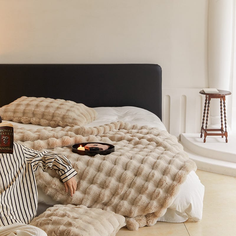 Plush Faux Fur Throw Blanket with Silky Soft Texture for Couch, Bed & Living Room Decor in Multiple Colors | Thomler