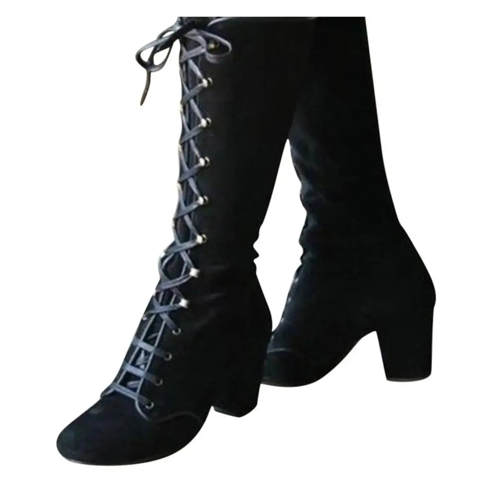 Knee-High Pointed-Toe Boots with Bow Detail – Sleek High-Heel Dress Boots for Women | Thomler