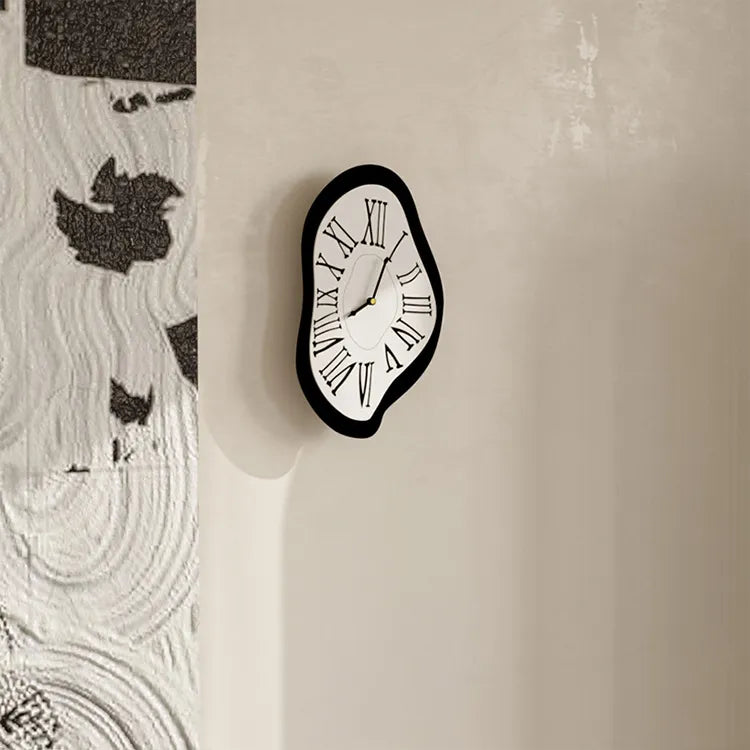 Surrealist Wall Clock Distorted Roman Numeral Design Silent Non-Ticking Movement Acrylic Art Timepiece for Home Office Living Room Bedroom | Thomler