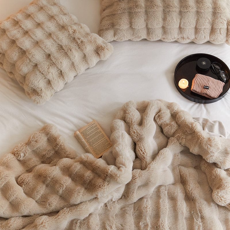 Plush Faux Fur Throw Blanket with Silky Soft Texture for Couch, Bed & Living Room Decor in Multiple Colors | Thomler