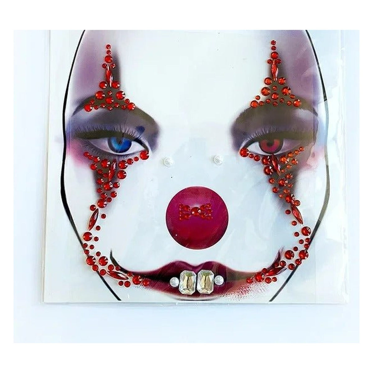 Stick-On Costume Jewels – Complete Scary Face Kit with Skull & Skeleton Designs for Halloween | Thomler